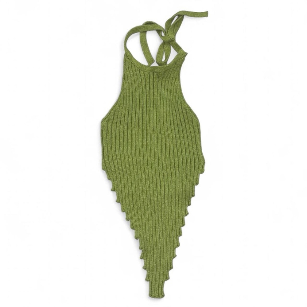 Daisy Olive Knit Halter Top